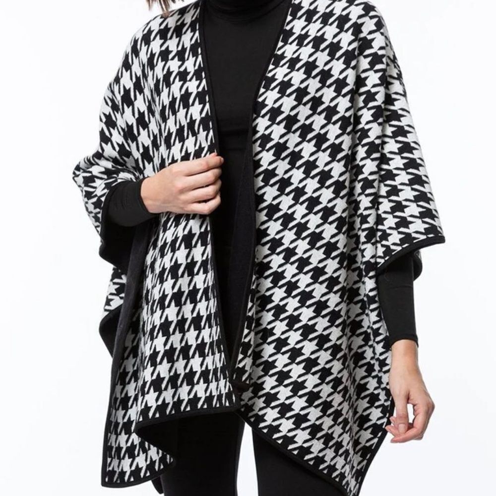 TYLER BOE HOUNDSTOOTH DOUBLE SIDED WRAP BLACK - Picture 1 of 3